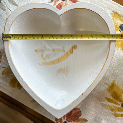 Large Heart Bowl, 11" Farmhouse Wood Bowl