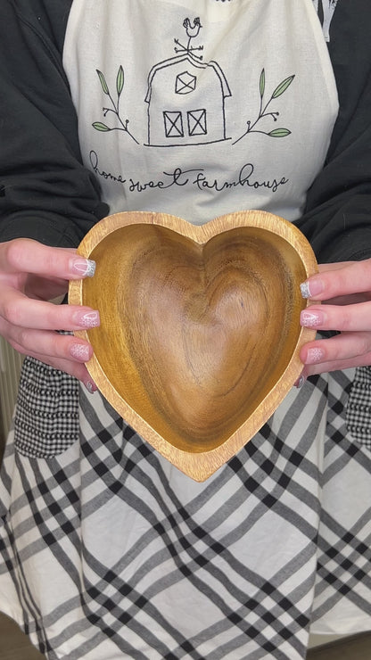 Wholesale BUNDLES of 4,12,20 Heart BOHO Bowl - (Volume .75lbs) Deep Candle Ready 6"X 6" Wood Bowl