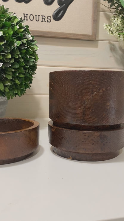 Round Wood Vessels • Handcrafted Heirloom Home Décor, Candle-Ready, Reusable
