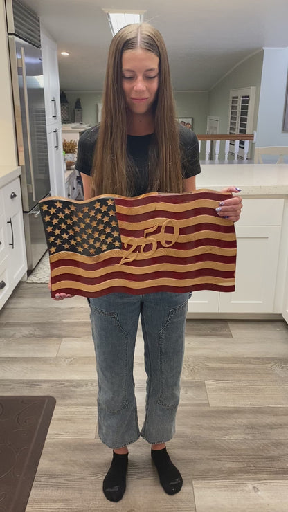 Old Glory - Hand Carved Wavy American Flag - 250th Anniversary Edition