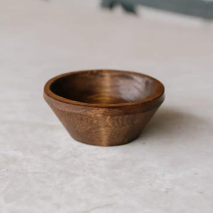 Small Round Farmhouse Candle Ready Wood Bowl 5.5"