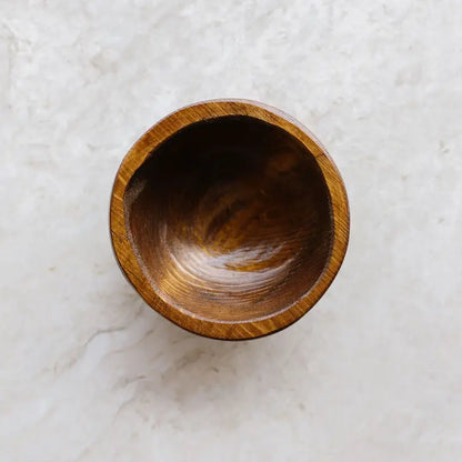 Small Round Farmhouse Candle Ready Wood Bowl 5.5"